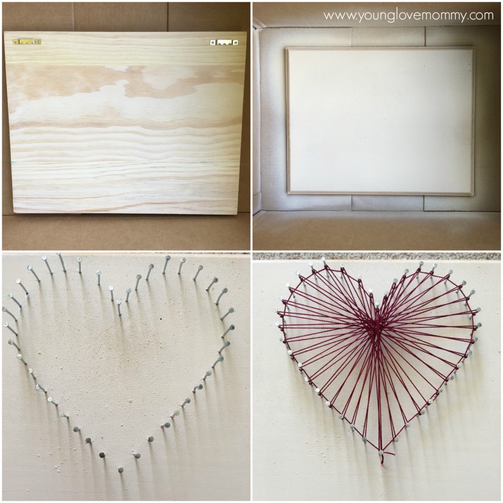 hand-made mother's day gift, mother's day handmade gift ideas, string art tutorial, string art heart DIY