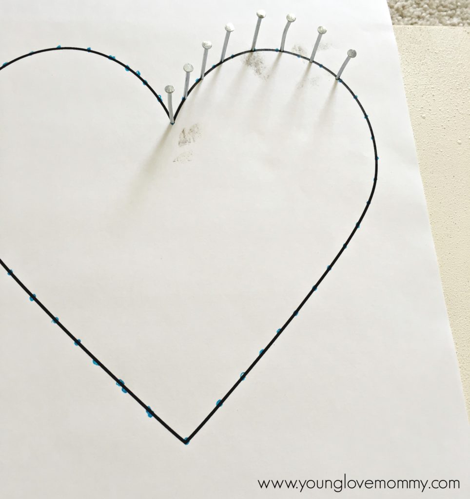 mother's day handmade gift ideas, string art tutorial, string art heart DIY