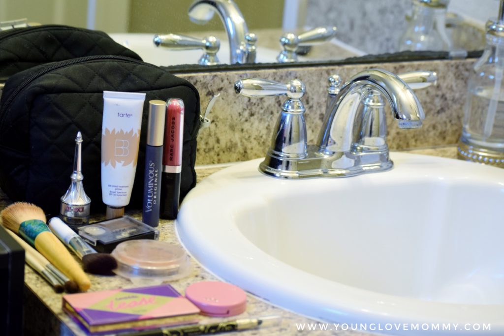 Makeup bag essentials for the busy mom