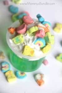 St. Patrick's Day treats made from Jello cups