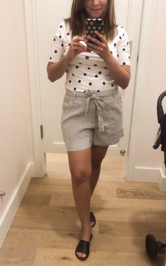 Loft try on shorts and tees