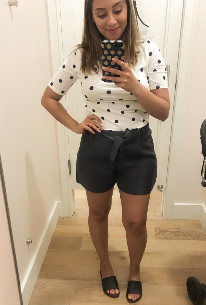 Loft try on shorts and tees