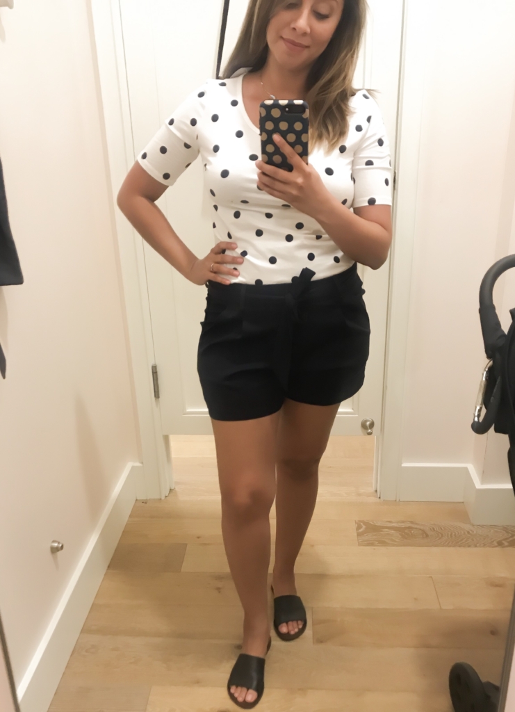 Loft try on shorts and tees