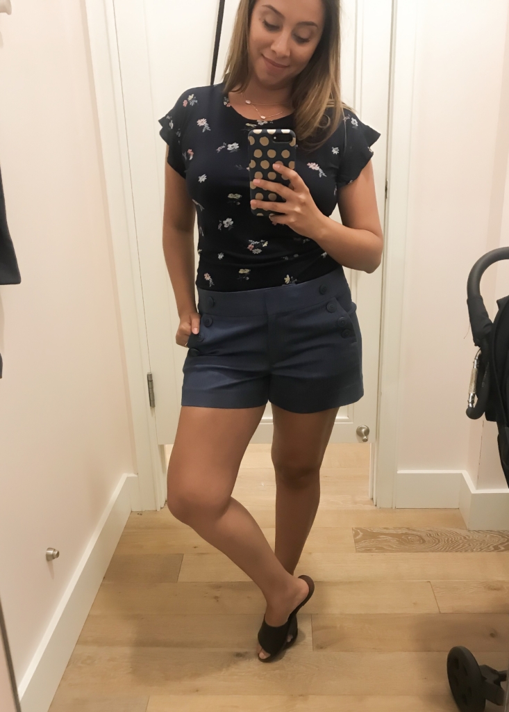 Loft try on shorts and tees