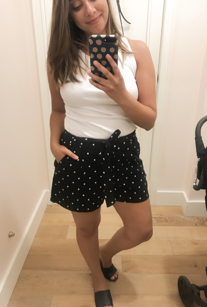 Loft try on shorts and tees